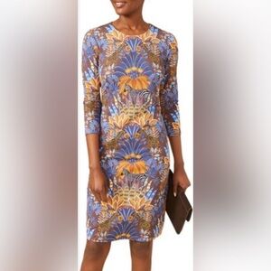 Women's J. MCLAUGHLIN‎ Safaria Floral Dress Blue Brown Party Event Size XS.